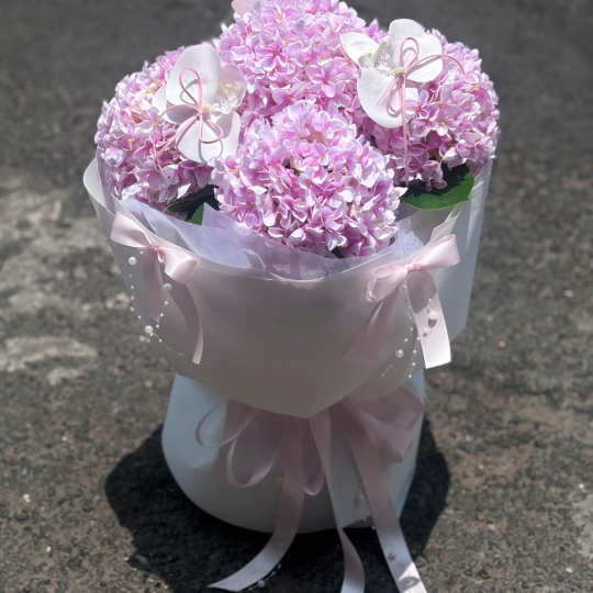 Bó Hoa Sáp Cẩm Tú Cầu Hồng Pastel – Món Quà Lưu Giữ Yêu Thương Bền Đẹp 