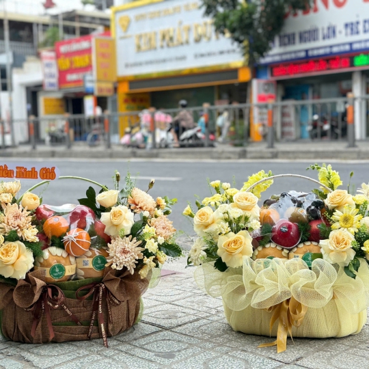 Giỏ Hoa Trái Cây Cao Cấp Sắc Kem – Quà Tặng Thanh Lịch Và Ý Nghĩa  