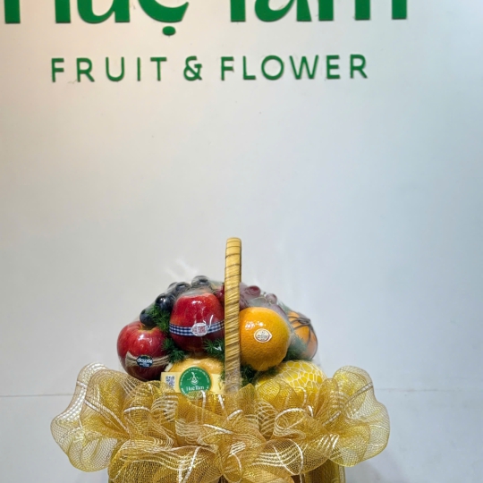 Giỏ Trái Cây Cao Cấp Luxury Gold – Quà Tặng Đẳng Cấp Cho Mọi Dịp 