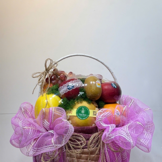 💜🍎 Giỏ Trái Cây Tươi – Tím Ngọc Phú Quý 