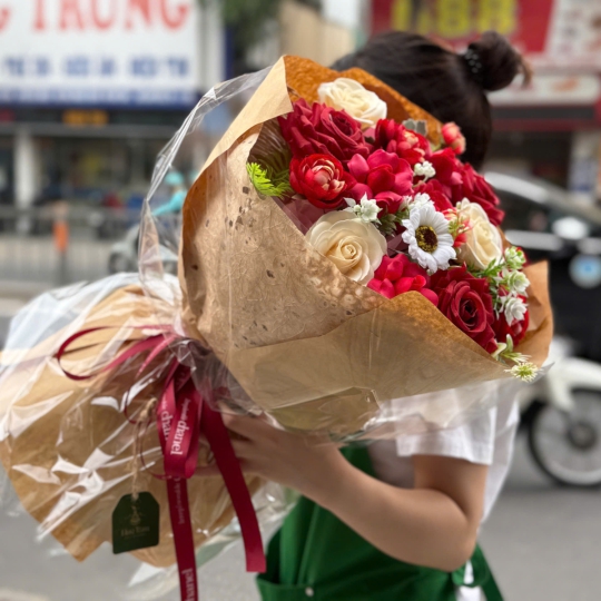 Bó Hoa Sáp Hồng Đỏ An Nhiên – Sweet Bloom  