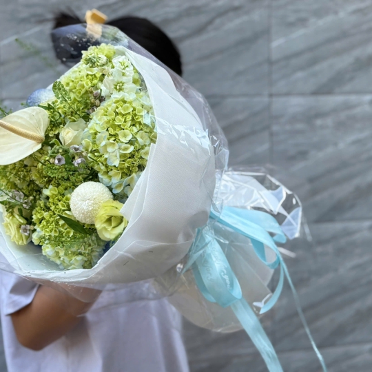 Bó Hoa Cẩm Tú Cầu Xanh An Nhiên – Dịu Mát & Thanh Lịch 