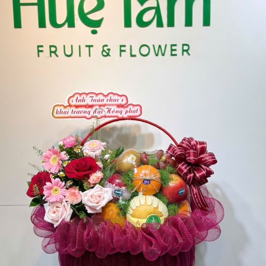 Giỏ trái cây hoa tươi khai trương Hồng Ngọc Phát 