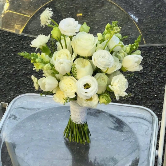 ✨ Bó Hoa Cưới Bạch Ngọc Hạnh Phúc ✨ 