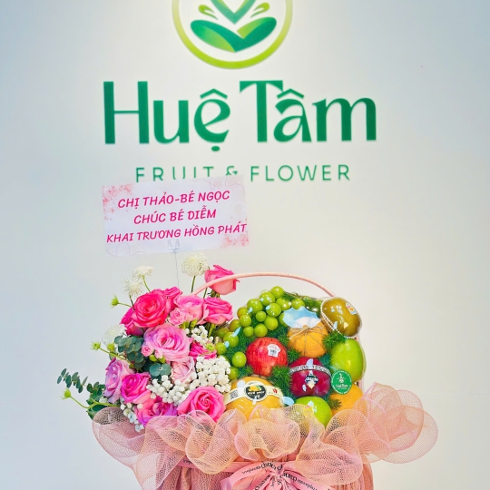 GIỎ TRÁI CÂY TRANG TRÍ HOA 1 BÊN HIỆN ĐẠI  
