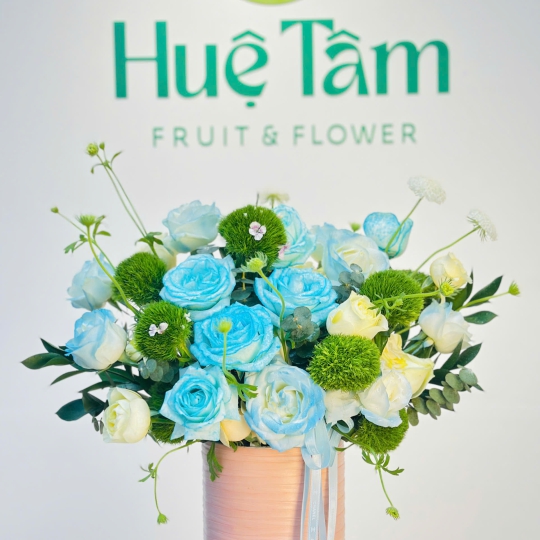 GIỎ HOA TONE XANH SỰ KIỆN 