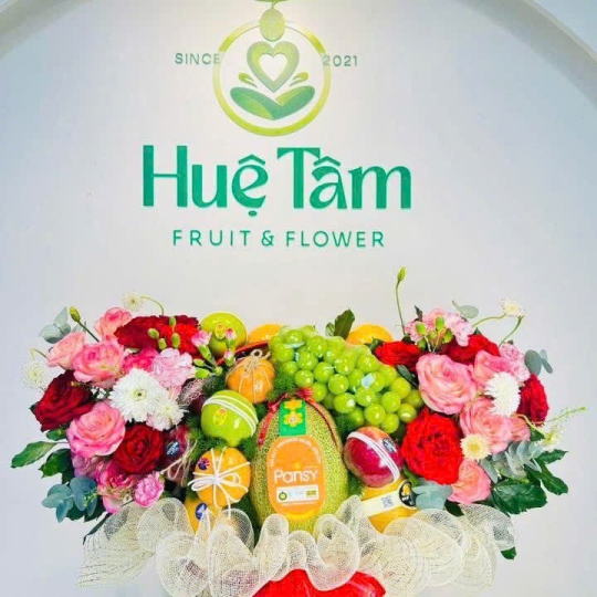 GIỎ TRÁI CÂY KHAI TRƯƠNG TONE TRẮNG 