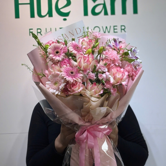🌷 Bó Hoa Hồng Pastel – Lời Yêu Dịu Êm 