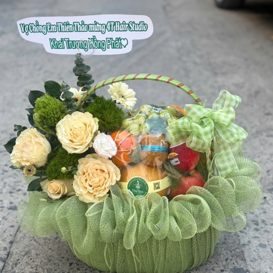 🌿 Giỏ Trái Cây Hoa – Thanh Lộc Khai Trương 