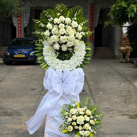 🕊️ Vòng Hoa Trắng Vĩnh Biệt – Thành Tâm Phân Ưu 🤍 