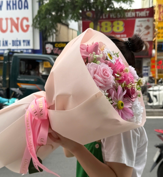 Bó Hoa Sáp Hồng Pastel Dịu Dàng – Pink Charm