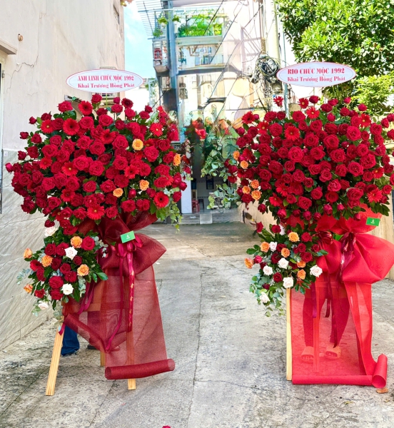 Hoa Khai Trương Đại Hồng Phát – Song Trụ Hồng Rực Rỡ