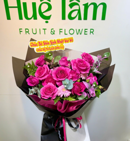 Bó Hoa Hồng Hồng Fuchsia – Sắc Hồng Rực Rỡ