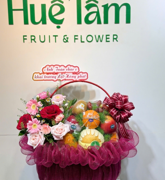Giỏ trái cây hoa tươi khai trương Hồng Ngọc Phát