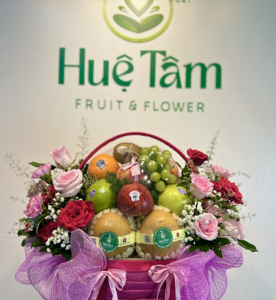 GIỎ TRÁI CÂY HỒNG XINH XẮN