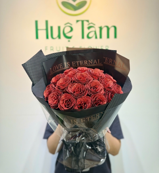 ✨ Bó Hoa Sáp Hồng Đỏ Lấp Lánh – Lời Thề Trăm Năm