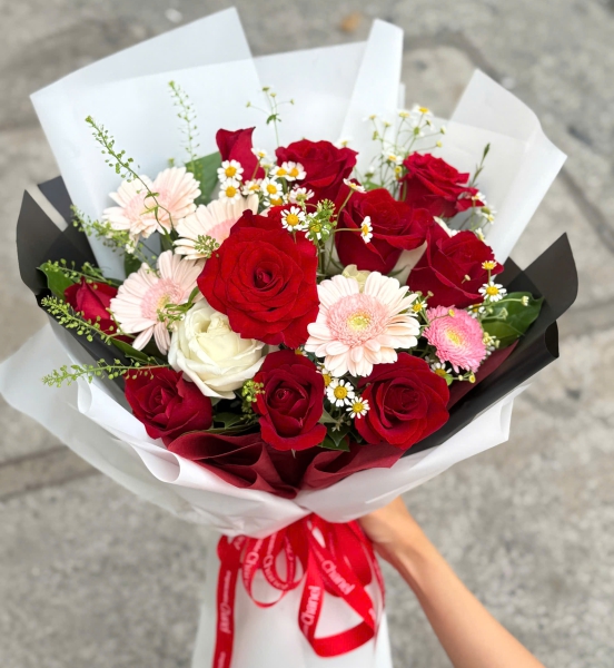 🎀 Bó Hoa Hồng Mix Gerbera