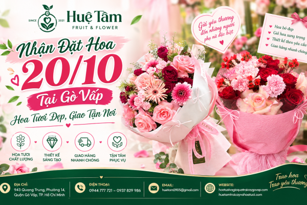 Nhận Đặt Hoa 20/10 Tại Gò Vấp – Hoa Tươi Đẹp, Giao Tận Nơi