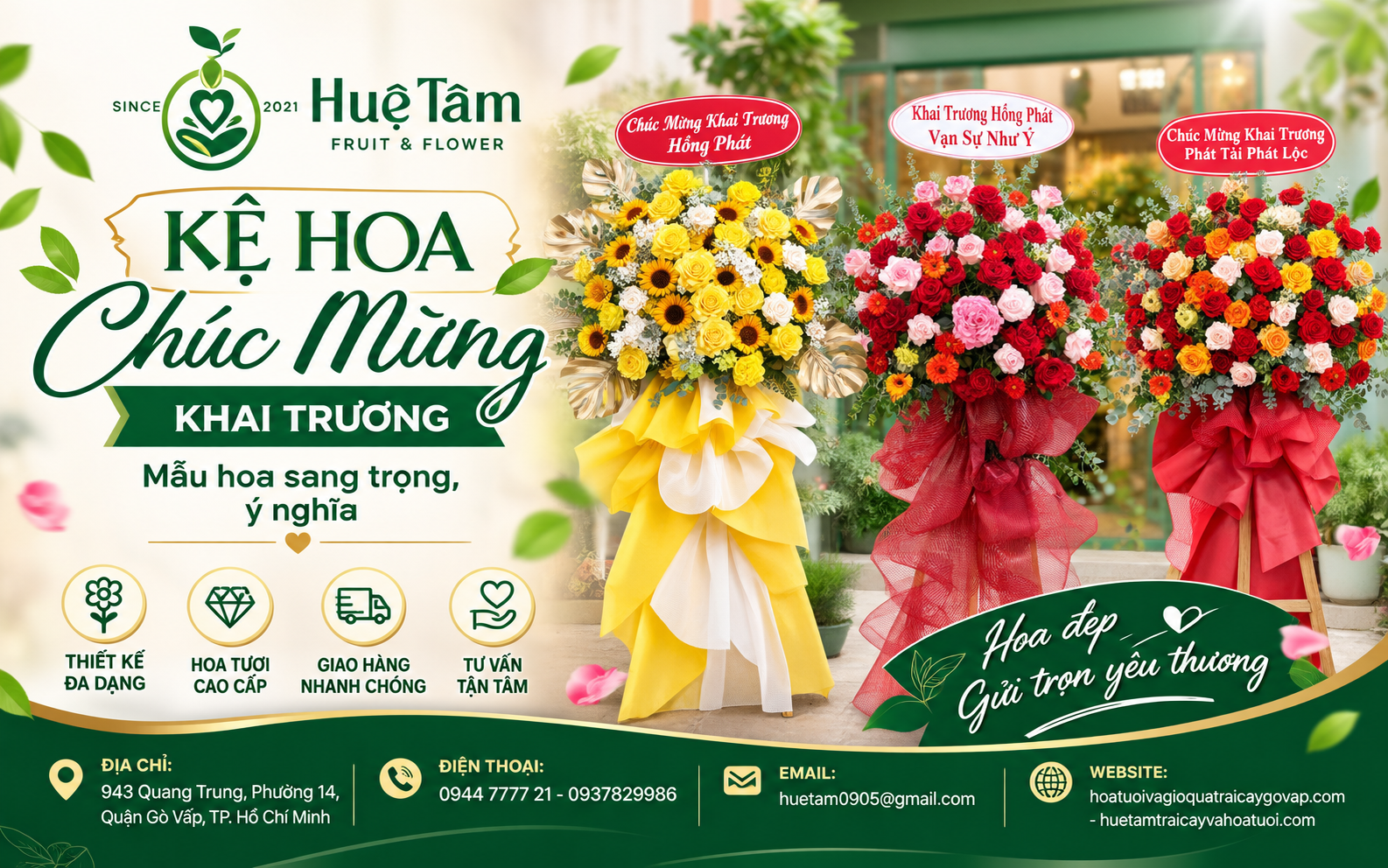 Kệ hoa chúc mừng thiết kế tinh tế