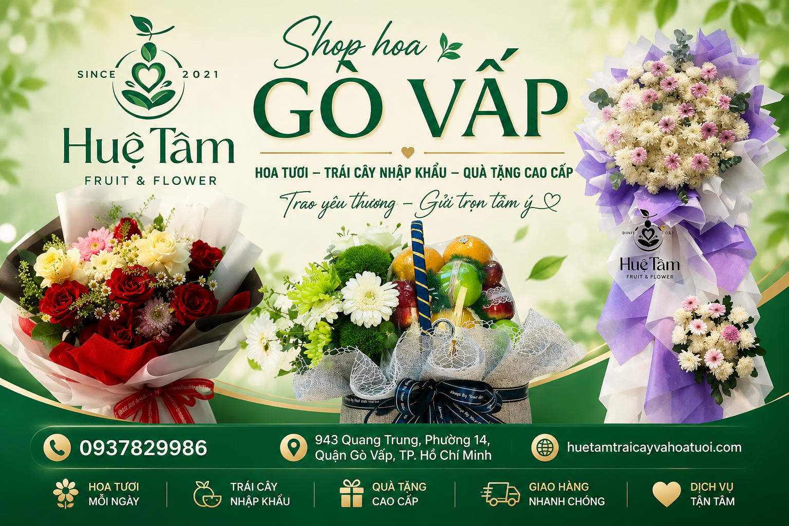 Kệ hoa khai trương sang trọng và nổi bật